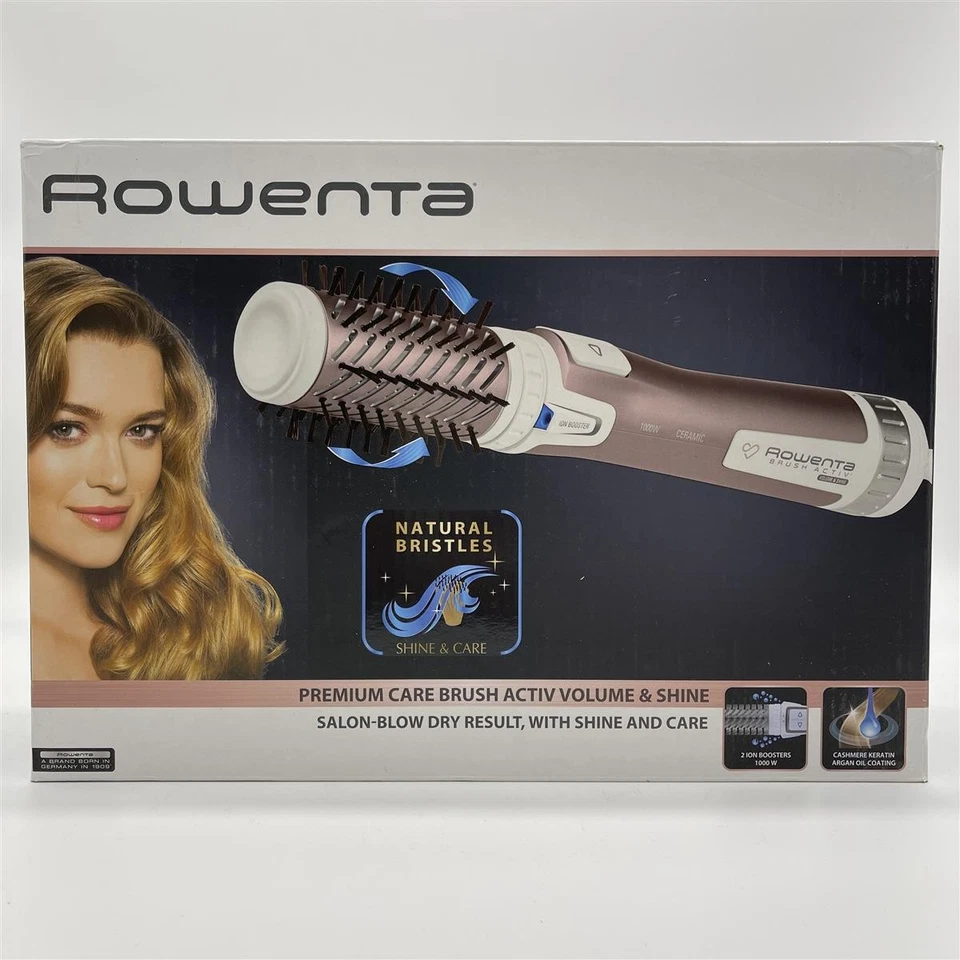 Rowenta CF9540 Brush Activ Premium Care rotierende Warmluftbürste, Weiß