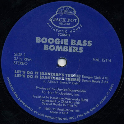 Boogie Bass Bombers - Let's Do It (Daktari's Theme) (VINYL)