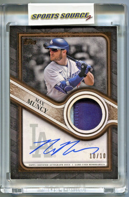 2023 Topps Reverence Auto 2 Color Patch Card MAX MUNCY 10/10 TRAP-MMU Dodgers