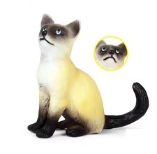 Siamese Cat Toy Action Figure Small Animal Figurine Doll Gift for Kids