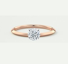 5/8 Ct Round F/VVS Lab Created Grown Diamond Engagement Ring Real 14K Rose Gold