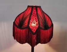 Victorian Red Brown Velvet Handmade Lampshade for Table/Floor/pendent Lamps