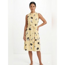Ann Taylor Sunny Poppy Tie Waist Flare Dress Size SP