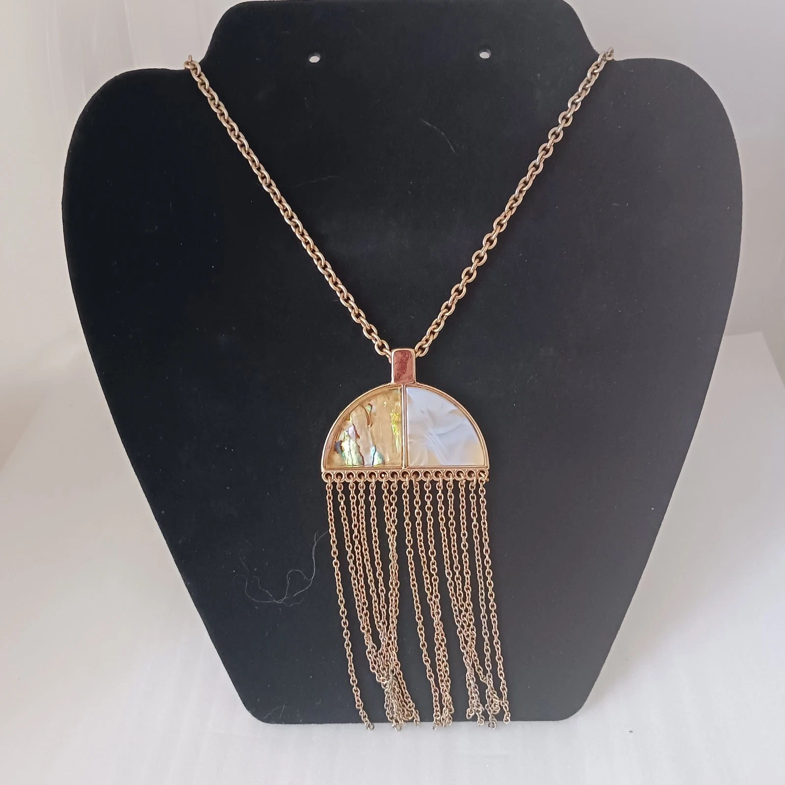 VETEMENTS SUGARFIX by Baublebar Catena Tono Oro Ciondolo Mezzo Cerchio con Frangia Collana