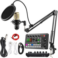 Podcast Equipment Bundle,Bm800 Condenser Mic with Live Sound Card Kit