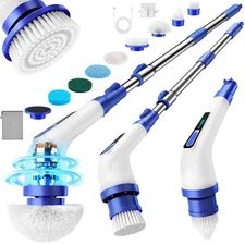 Electric Spin Scrubber Cordless Bathroom Cleaning Brush 8 Heads 3 Speeds