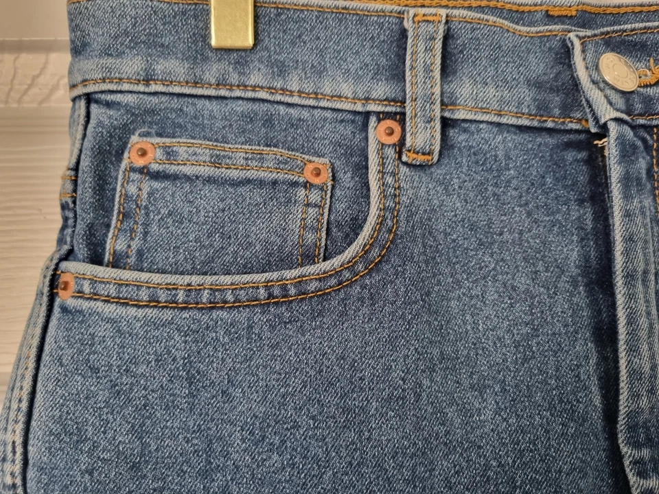 Monki Women's Blue Cotton Blend Shorts Size W32 Denim Style Shorts - Image 2 of 4