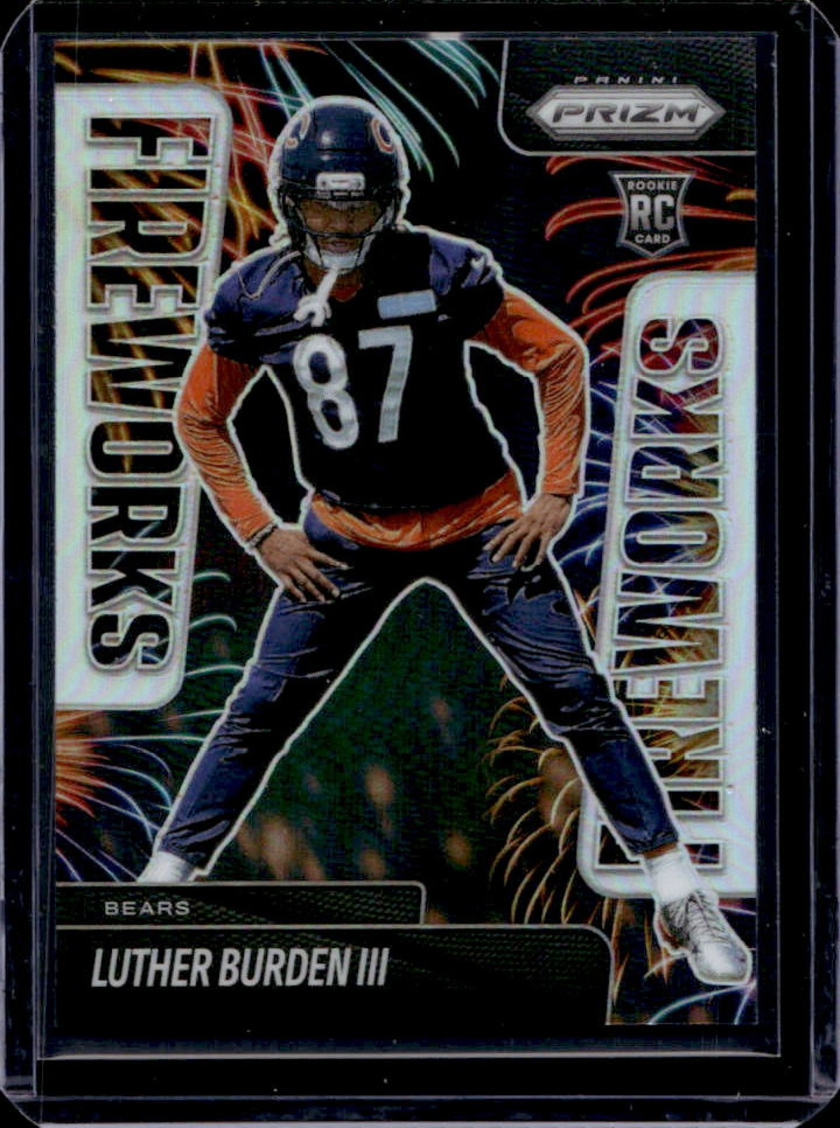 2025 Panini Prizm Luther Burden III Fireworks RC Silver Rookie #20 Bears