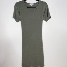 BB Dakota Small S Surplus Green Sunrise Dress Short Sleeve Tie Waist Crew Neck 