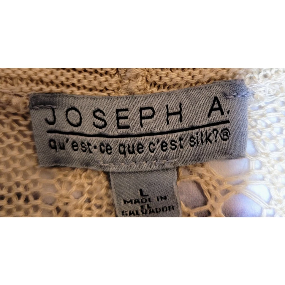 Joseph A Womens Boho Open Cardigan Sweater Tan Size L Ruffle Fairy Whimsical - Image 4 of 4