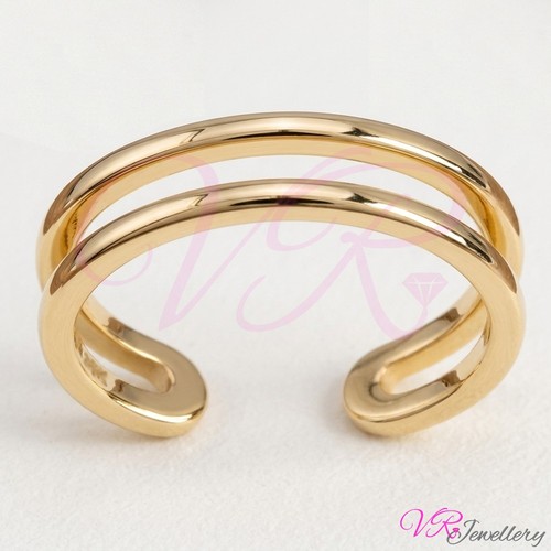 Doppelband Zehenring Chirurgenstahl gold/rosévergoldet verstellbar Zehenring - Bild 1 von 3