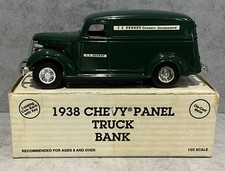 1938 Chevy Panel Truck 9637 J.C. Penney Ertl 1:25 Locking Coin Bank