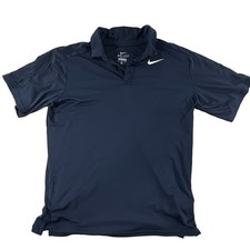 Nike Dri-FIT child s XL Navy Short Sleeve Golf Polo Shirt Logo Regular Fit 92