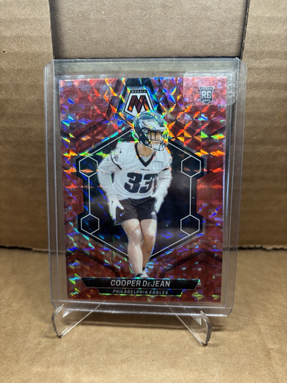 2024 Panini Mosaic - Rookies Cooper DeJean #340 Red Camo Mosaic Prizm (RC)