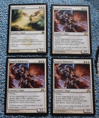 MTG 4x Rare White Angels Angelic Skirmisher & Sunblast Angel