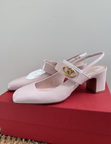 Valentino Vlogo 60 Pink Patent Leather Slingback Pump Women's 40, 10 - Picture 4 of 12