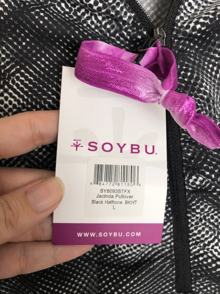 Blusa de ioga nova com etiquetas Soybu 1/2 zíper jacinda malha elástica corrida tamanho G3 - Imagem 3 de 4