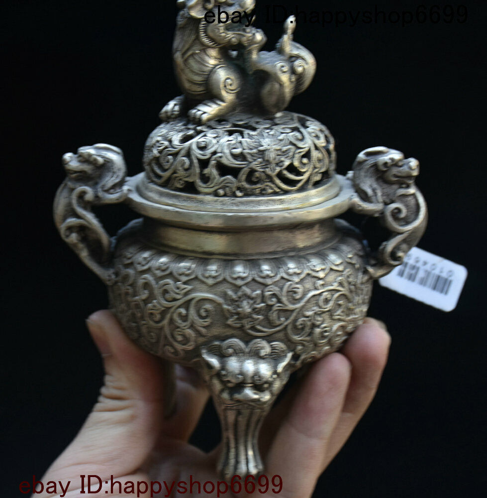 China Silver Feng shui Beast Head Pixiu Lion Animal Flower Incense Burner Censer | eBay China Silver Feng shui Beast Head Pixiu Lion Animal Flower Incense Burner Censer | eBay