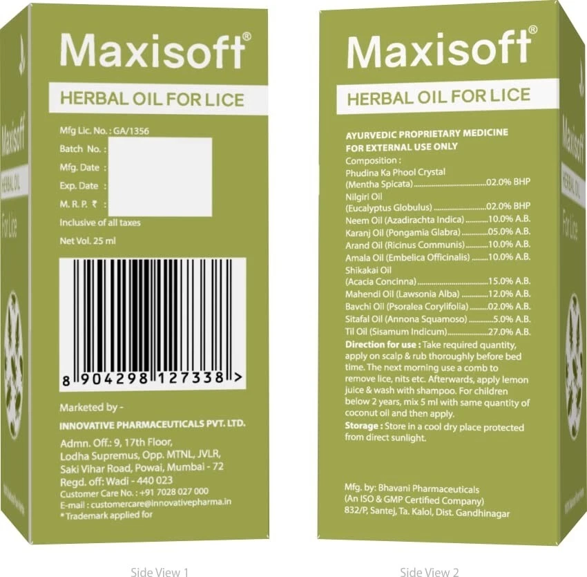 Maxisoft Aceite Herbal Anti-Piojos | Aceite Herbal Asesino de Piojos | (25 ml - Paquete de 2) Envío Gratis Foto 2 de 4