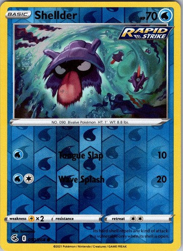Pokemon TCG Shellder SWSH Fusion Strike 050/264 Reverse Holo Common Card NM - Picture 1 of 2