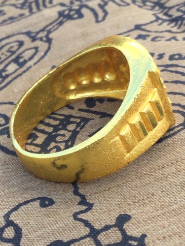 Anillo Dragón Plateado Chapado en Oro Dije Potente Riqueza de la Suerte Sagrado Amuleto Tailandés - Imagen 5 de 7