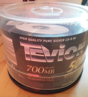 TEVION High Quality Pure Silver CD-R 80 CD Spindel Rohlinge 48 Stk. 700MB 80 min