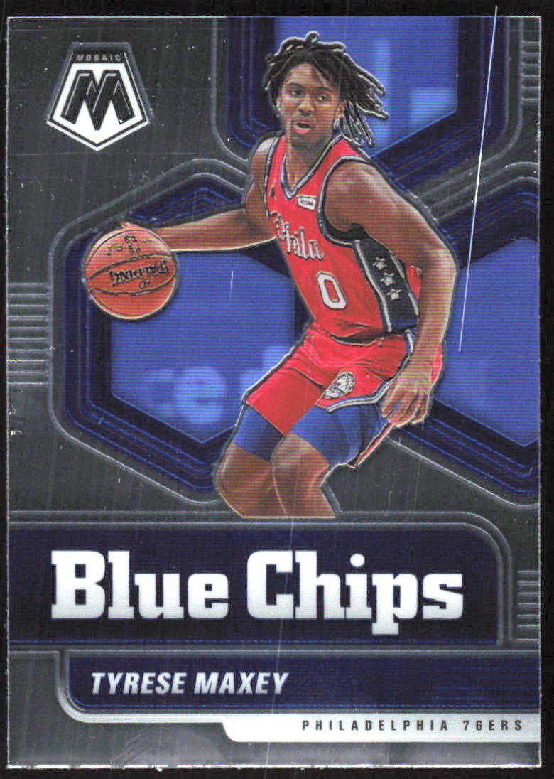 1380F 2020-21 Panini Mosaic #8 Tyrese Maxey Blue Chips
