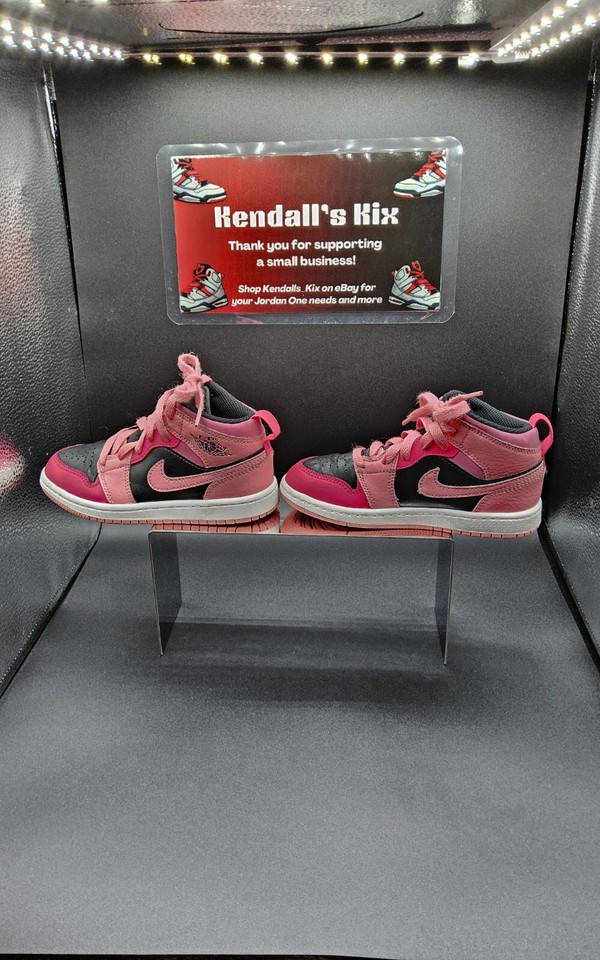 Nike Air Jordan 1 Mid Coral Chalk Girl Sz 12C Shoe Sneakers 640734662