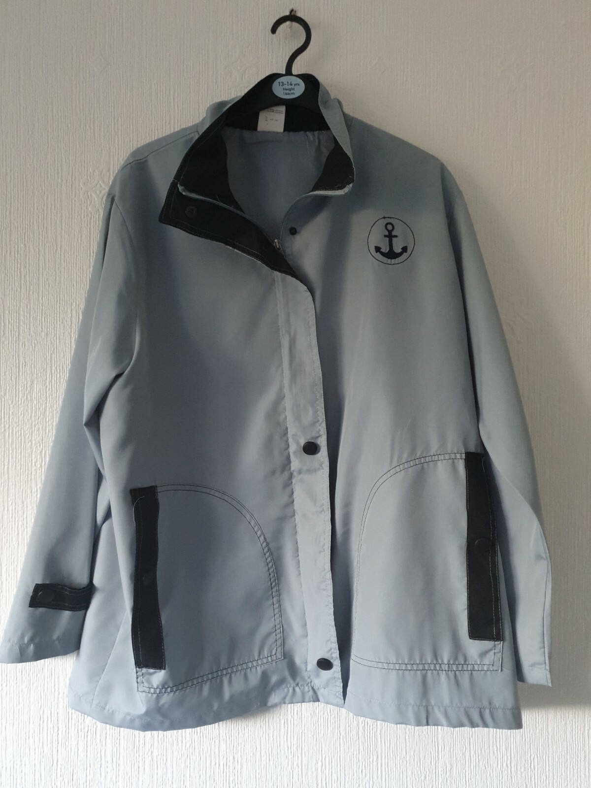 Blouson à capuche sans manches grande taille bleu marine