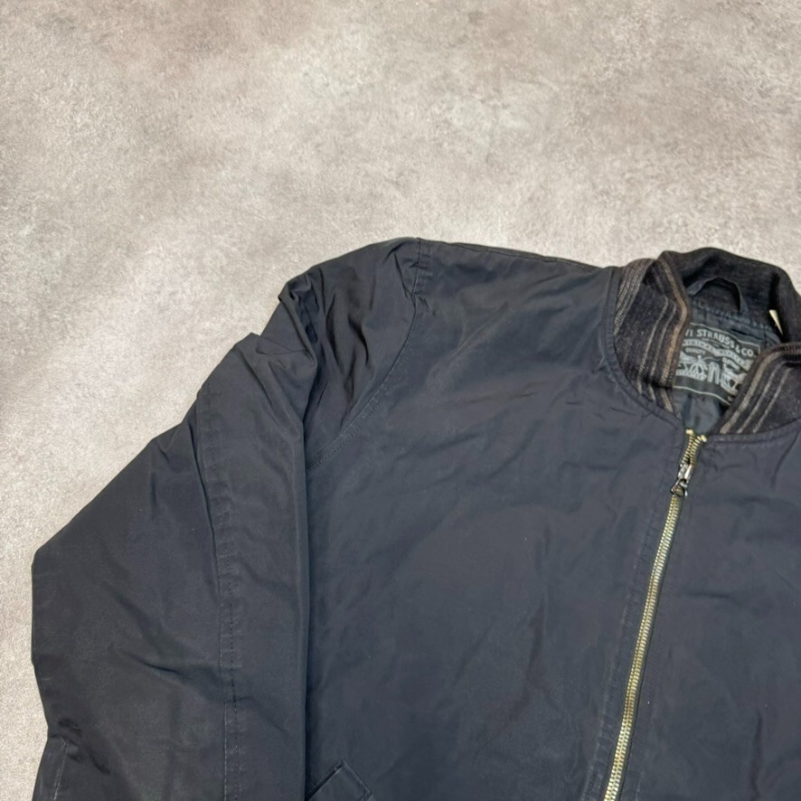 Levis Bomber Jacket Mens Large Full Zip Thermore Quilted Coat, Black image 7