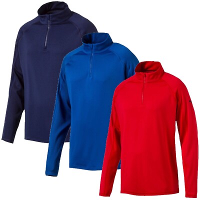 Herren Puma Core Popover Golf Quarter Zip Langarmshirt, NEU
