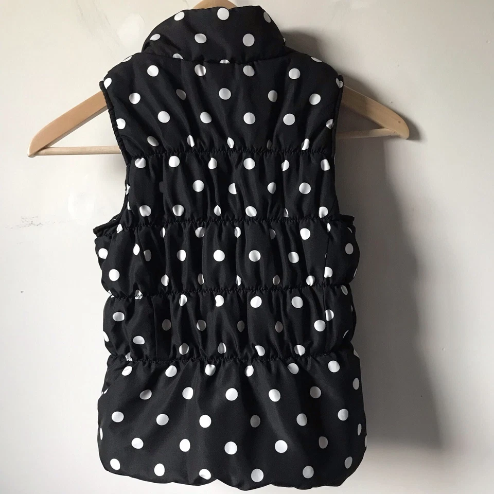 Circo Polka Dot Black & White Puffer Vest Outdoor School Warm Kids Girl size S - Image 3 of 4