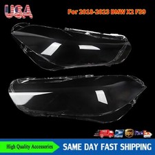 Pair Headlight Lens Cover Clear LH + RH FOR 2018 2019 2020 2021-2023 BMW X2 F39