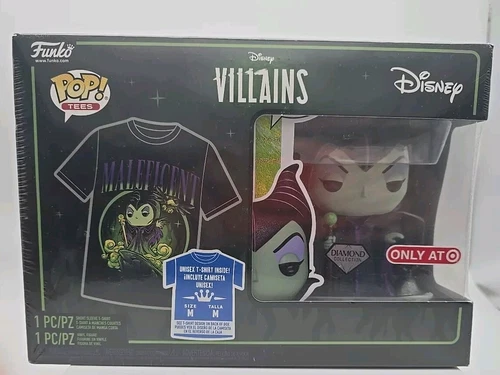 Funko Pop! Maleficent #1082 Diamond Target Exclusive Disney Villians Pop Tee Med