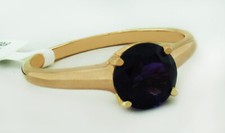 GENUINE 2.55 Cts AMETHYST RING 925 Silver Rose tone  NEW WITH TAG  size 11