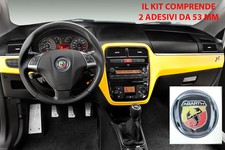 2 STICKERS 3D PVC STEMMA 53 MM VOLANTE LOGO FIAT PANDA PUNTO EVO MYLIFE ABARTH