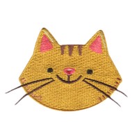 Katze Kopf Tier - AufnäHer, BüGelbild, AufbüGler, GrößE: 7,2 X 4,6 Cm