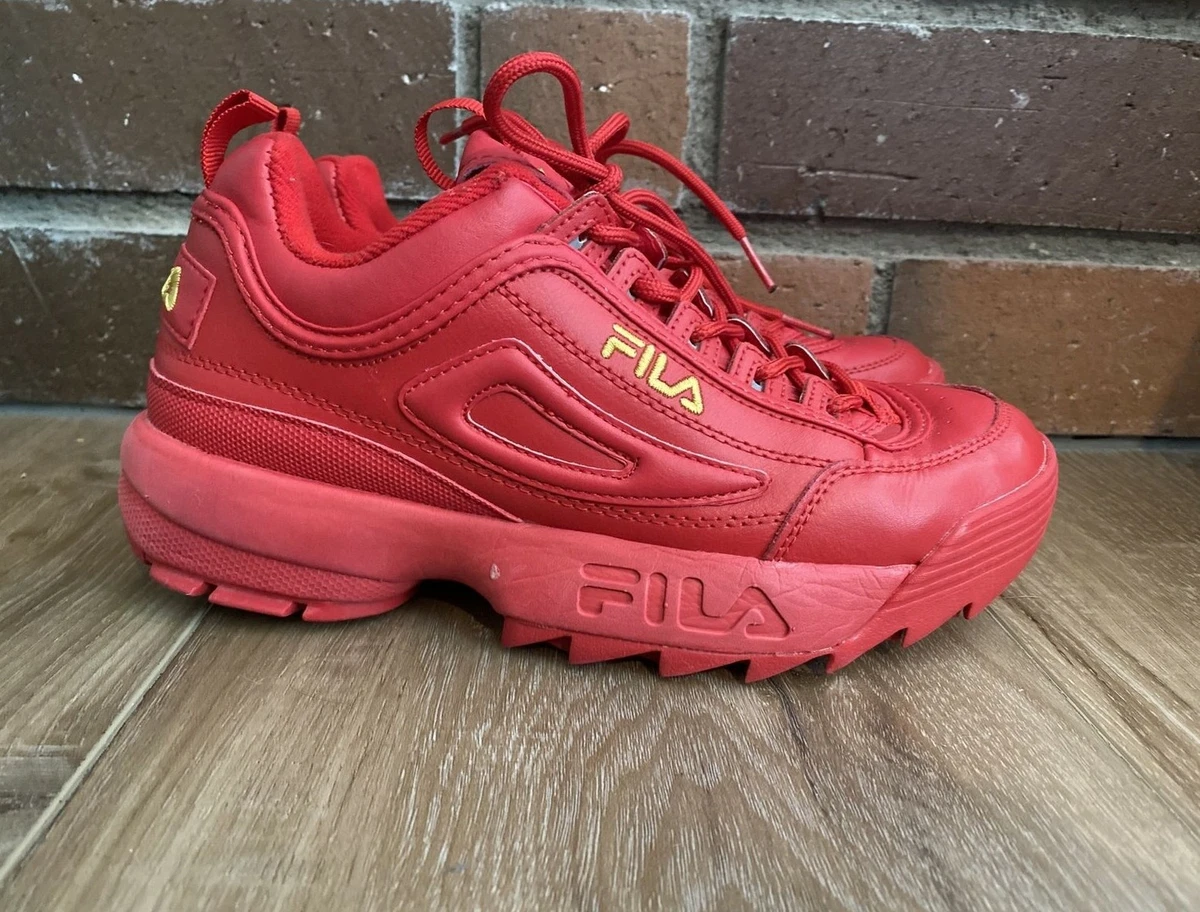 Startpunt het laatste Installeren FILA Disruptor Red Chunky Retro Shoe Sneaker Women&#039;s 7 Red Yellow  m00521-600 | eBay