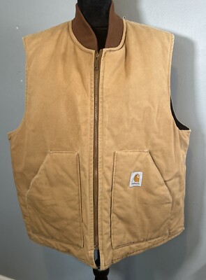 Vintage Carhartt Brown Duck V01 Vest Mens XXL Arctic Wear Quilt
