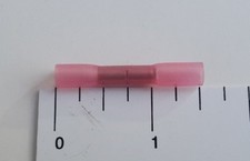 10 Pack High Strength Heat Shrink Butt Wire Connectors Crimp , Red 22-18 Gauge