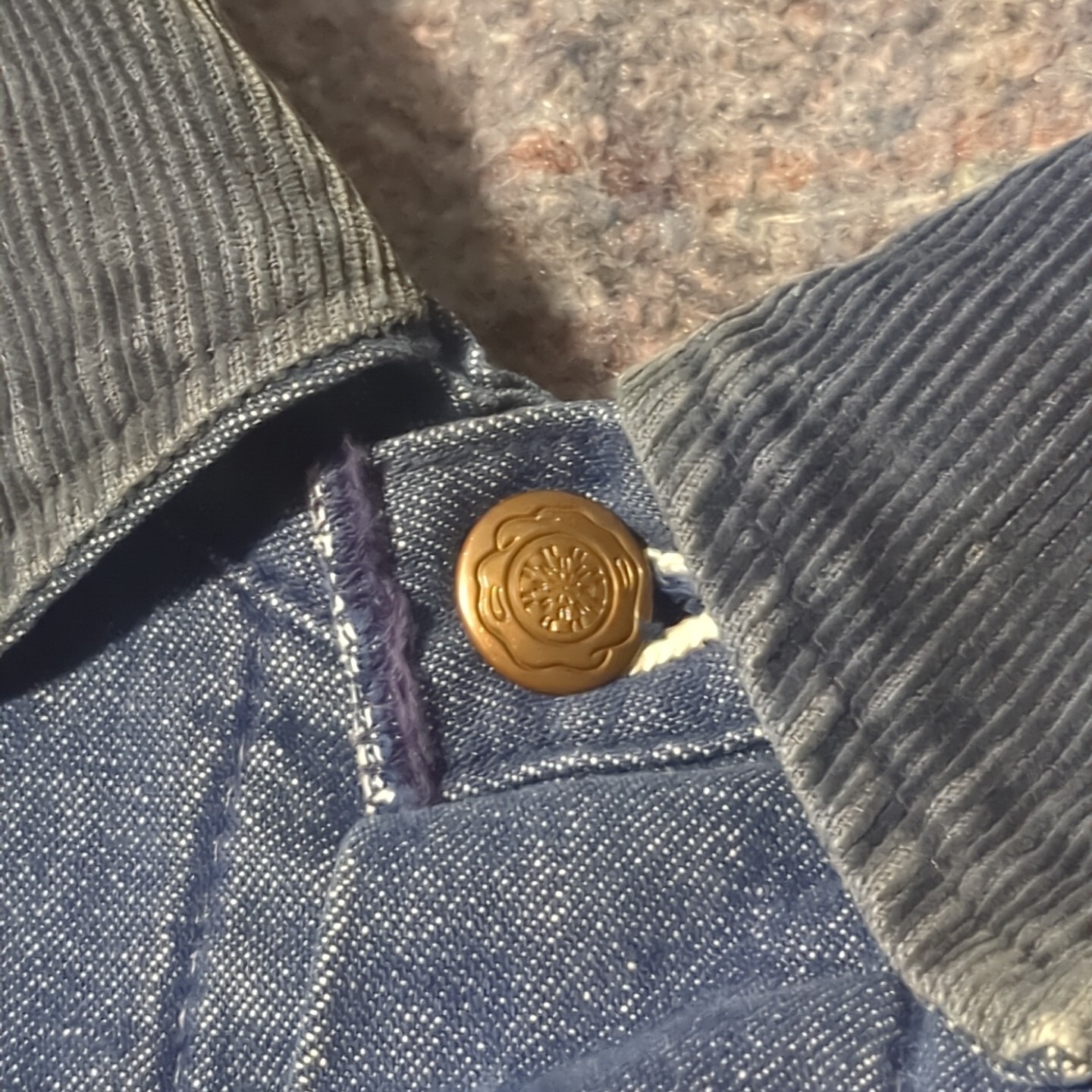 Vintage Wrangler Blue Bell Blanket Lined Corduroy Collar Denim Work Jacket