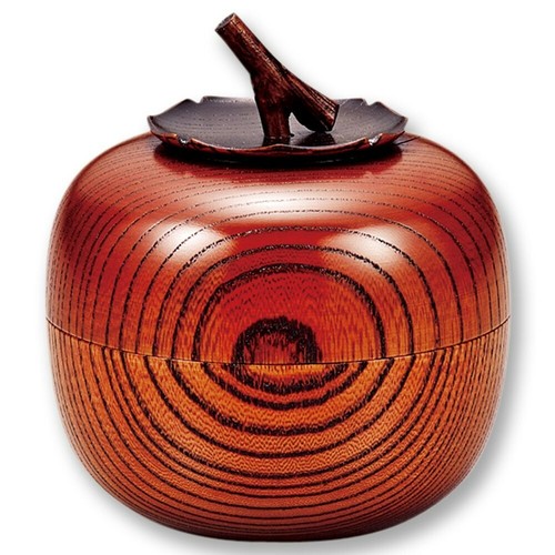 Cha-Ire Holz Zelkova Teedose Yamanaka Lackwaren Kaki Motiv Japan