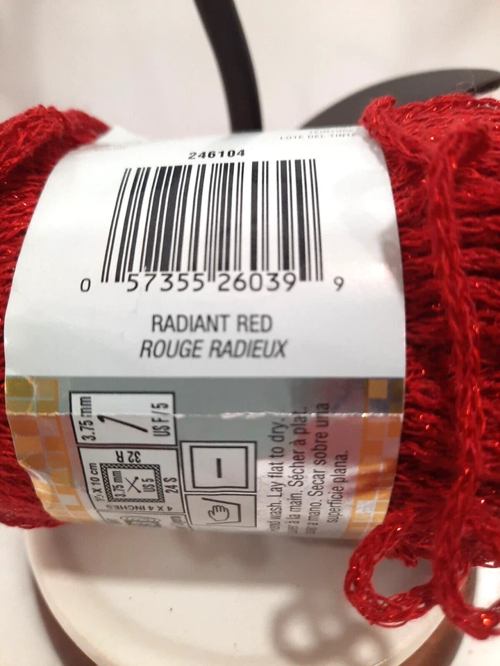 Hilo brillante Patons color rojo radiante #4942 1,75 oz 50 g hilo brillante NUEVO Foto 4 de 4