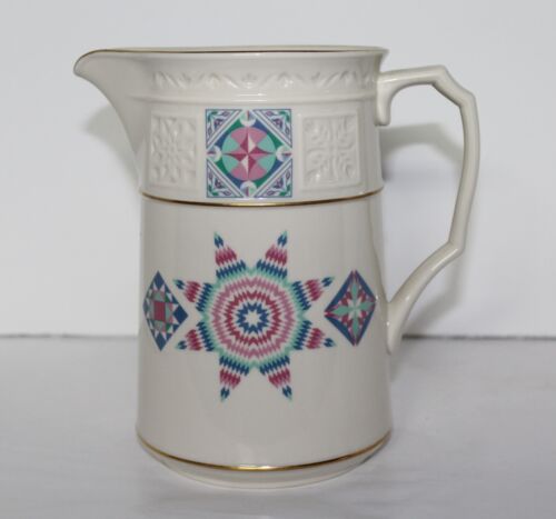 1989 Lenox THE ALBUM QUILT PITCHER with Original Box and Paperwork - Picture 1 of 5