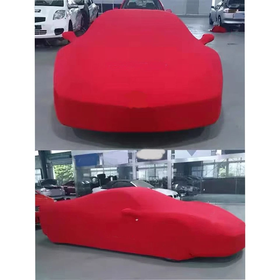 Fit Ferrari 360/ 458/488/550/575/F8/F355 Indoor Car Cover W/Logo Coverage Red - Image 2 of 4