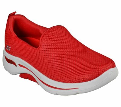 skechers arch fit red sneakers