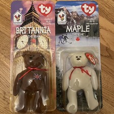 McDONALDS BEANIE BABY BRITANNIA And Maple The Bear 2 TAG ERRORS TY 1993 OAKBROOK