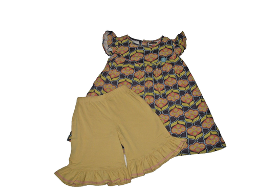 Matilda Jane 10 You and Me Kitten Pearl Dress Persnickety Yellow Mae Shorts - Picture 3 of 6