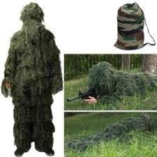 Woodland Camouflage Ghillie Suit Sniper Tactical Clothes Jungle Hunting (M/L)