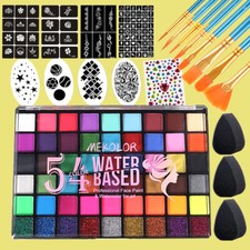 54 Colors Water Based Non Toxic Face Paint Kit Professional Face Paint for Kids
